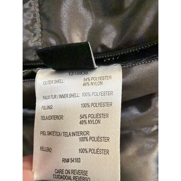 Andrew Marc Ultra Soft Black Granite Reversible Puffer Jacket Hooded Women's XL - Picture 9 of 15